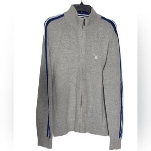 Nautica Blue Sail Ribbed Knit Sweater Zipper Jacket Size Mediun